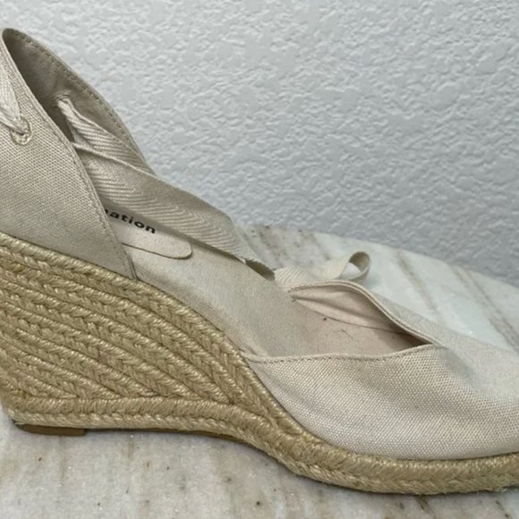 Reformation Camille Cream Lace-Up Espadrille Wedge Size 7 (Camilla) - Picture 4 of 9